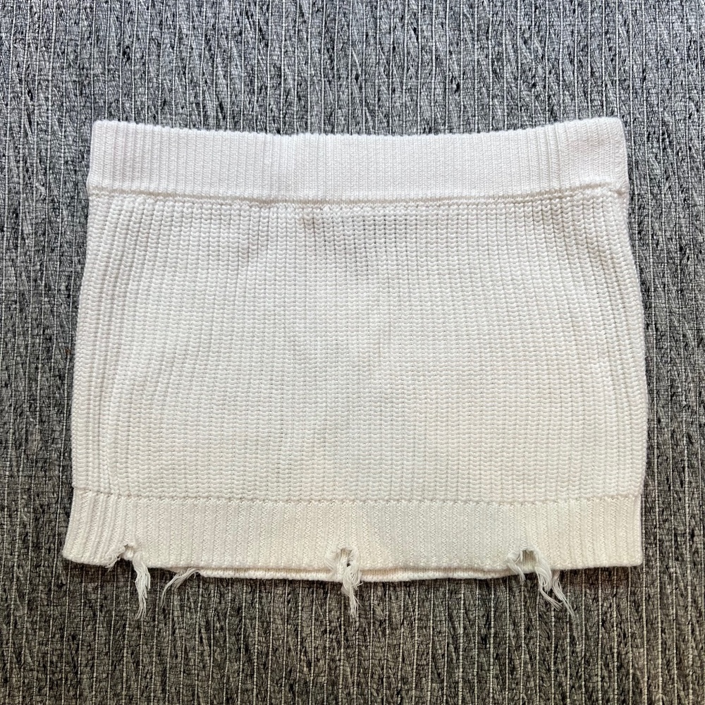 SER.O.YA White Knit Alora Mini Skirt